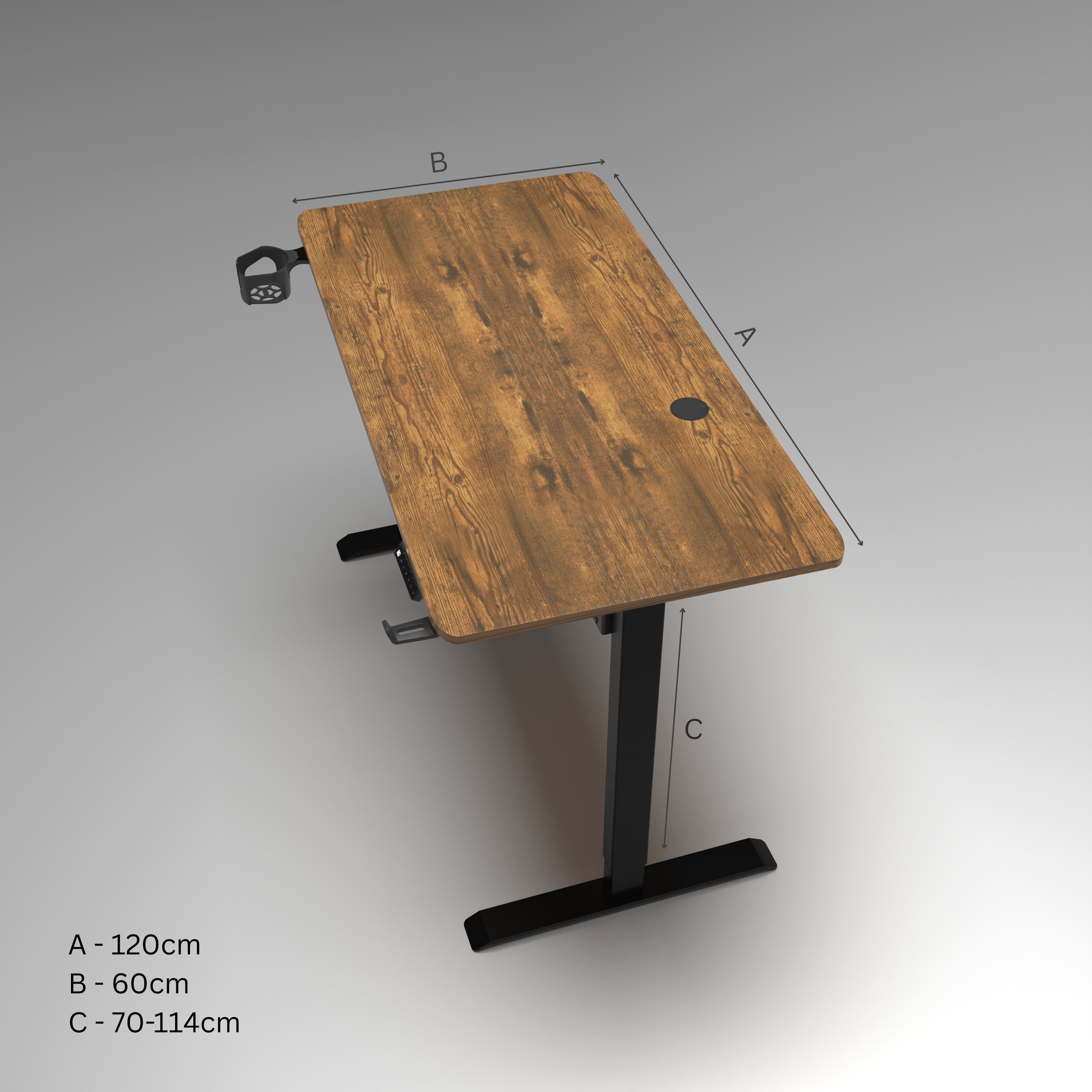 Neuarc Velocity Electric Height Adjustable Desk For Gaming and Home Office, 120 x 60 cm Table Top (Rust)