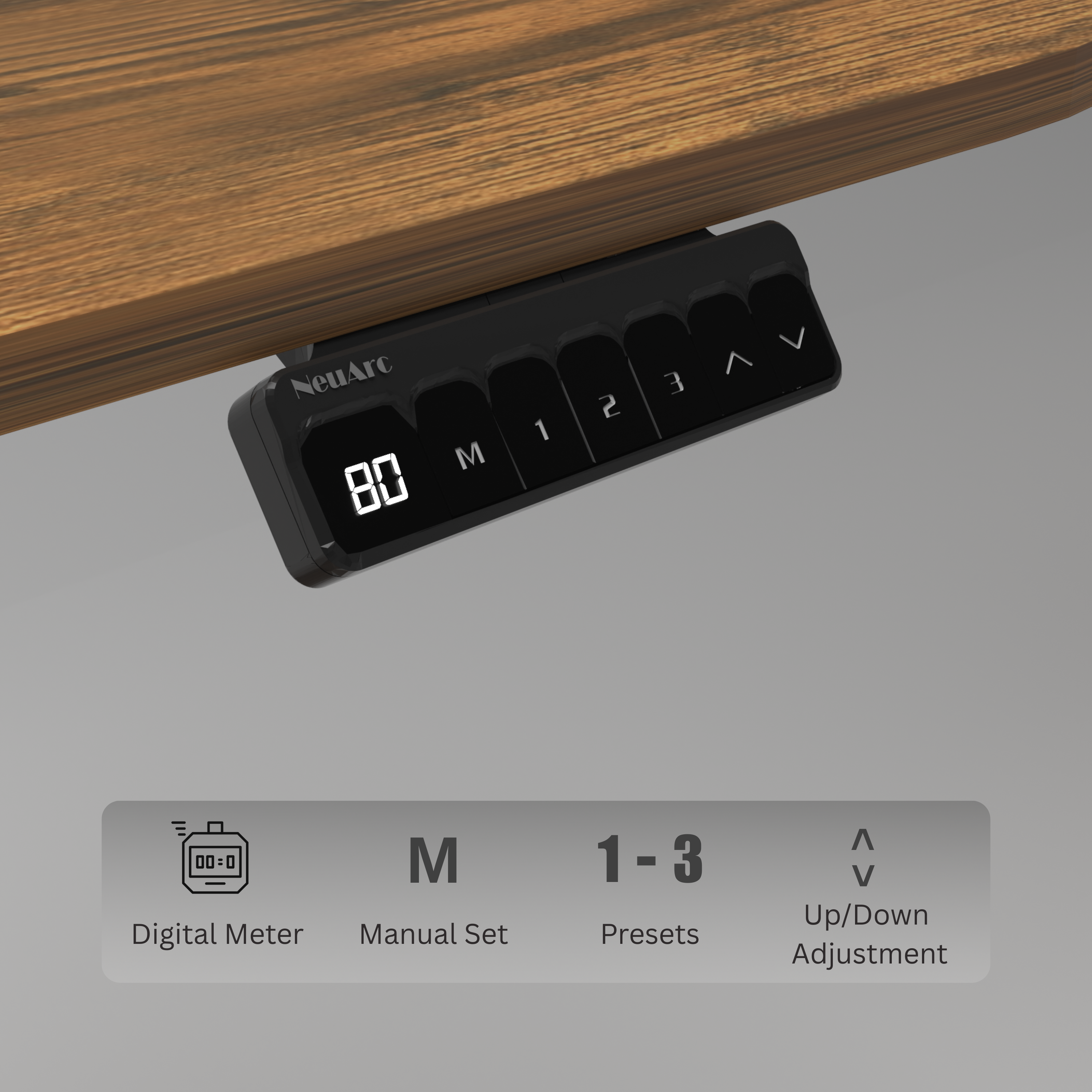 Neuarc Velocity Electric Height Adjustable Desk For Gaming and Home Office, 120 x 60 cm Table Top (Rust)