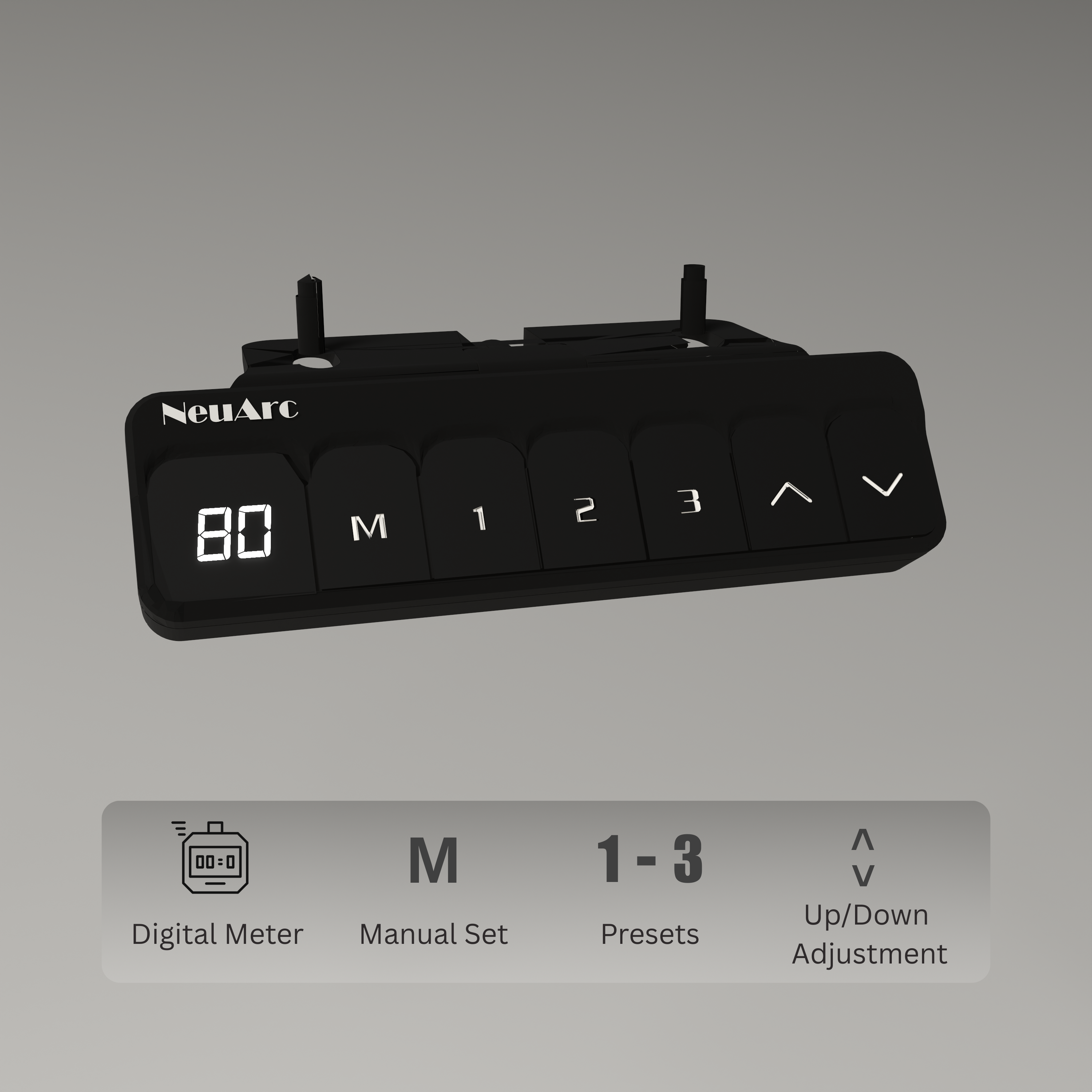 Neuarc Momentum Electric Height Adjustable Desk For Gaming and Home Office, 120 x 60 cm Table Top with Monitor Riser