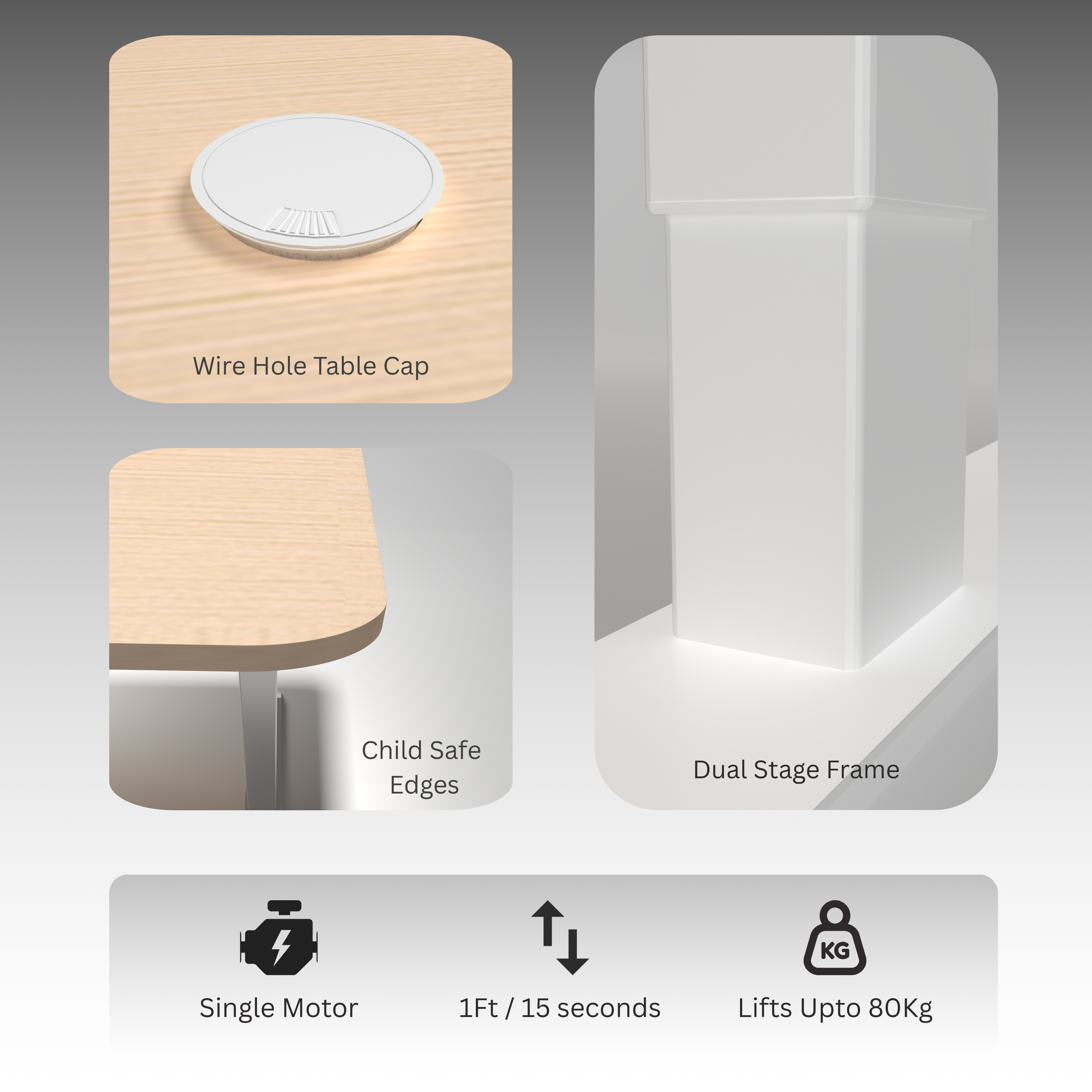 Neuarc Velocity Electric Height Adjustable Desk For Gaming and Home Office, 120 x 60 cm Table Top (Ork)