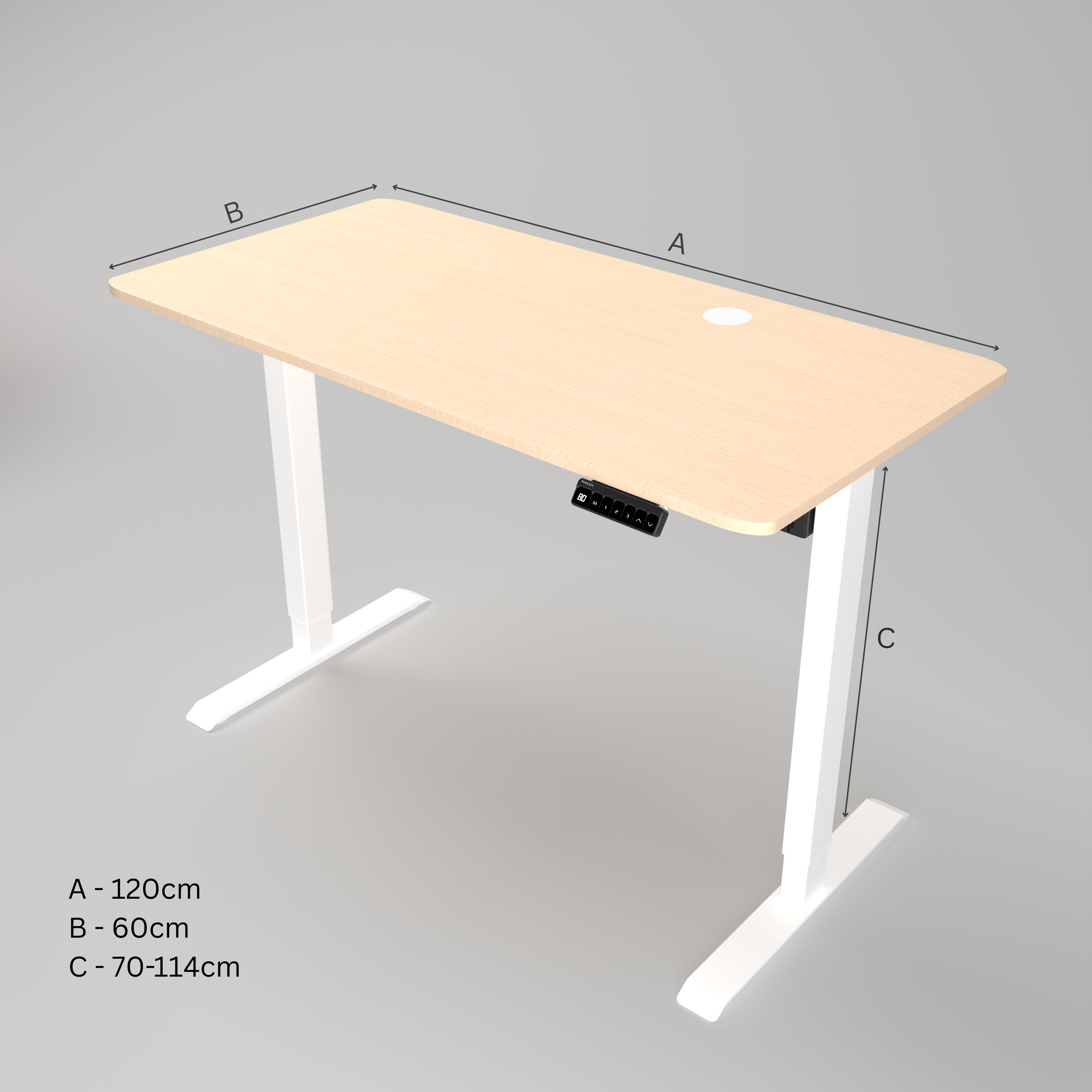 Neuarc Velocity Electric Height Adjustable Desk For Gaming and Home Office, 120 x 60 cm Table Top (Ork)