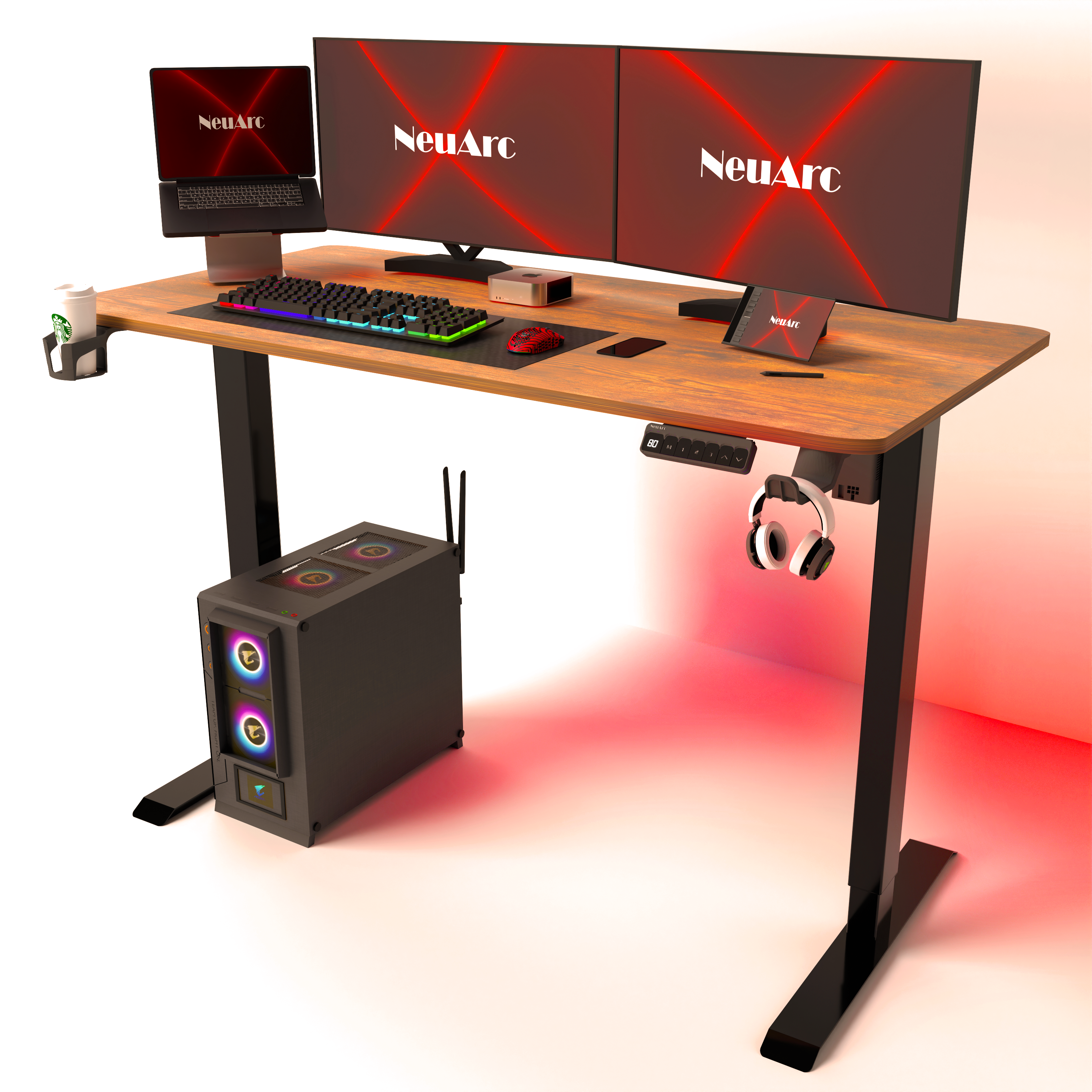 Neuarc Velocity Electric Height Adjustable Desk For Gaming and Home Office, 120 x 60 cm Table Top