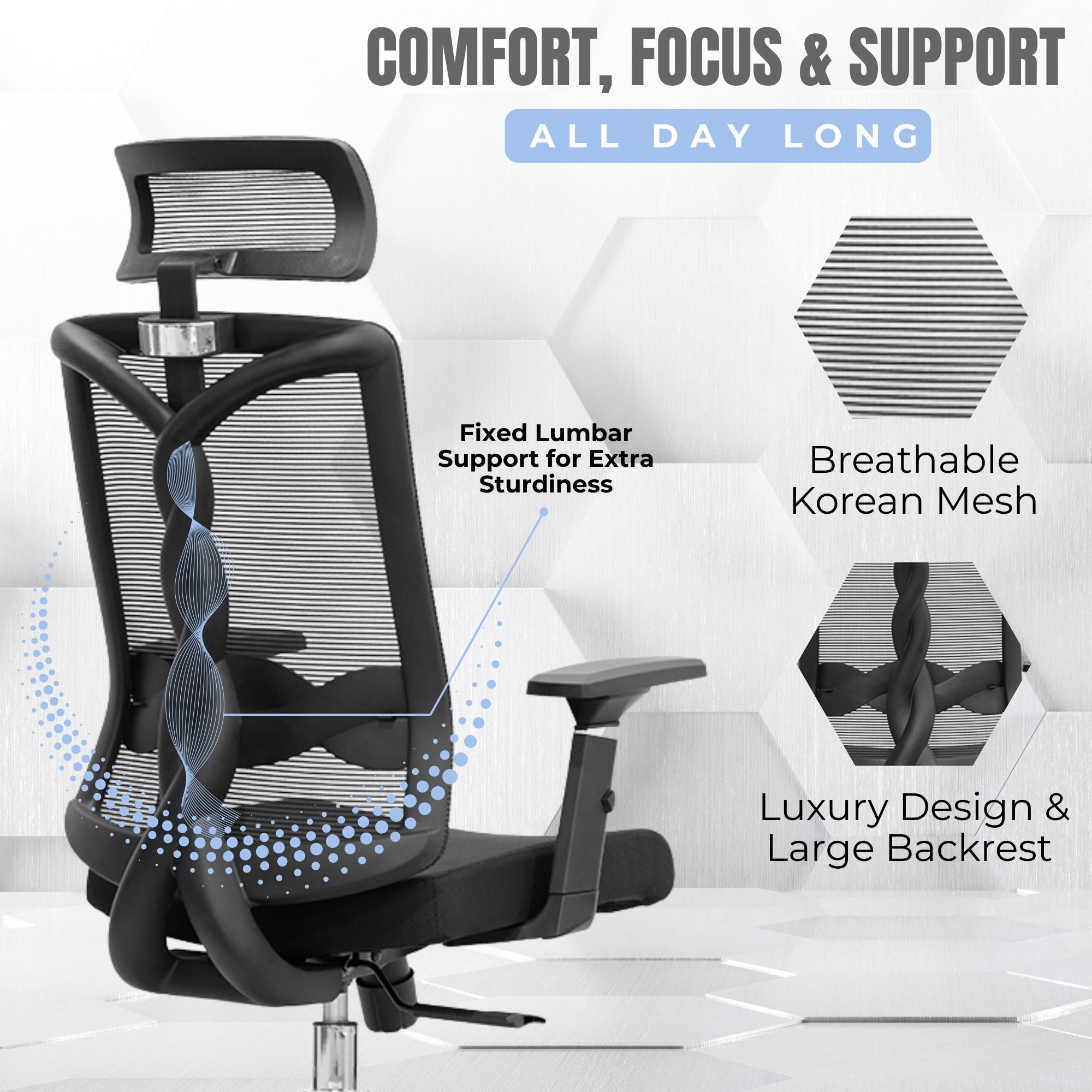 Neuarc Spinal Ergonomic Office Chair with Seat Slider