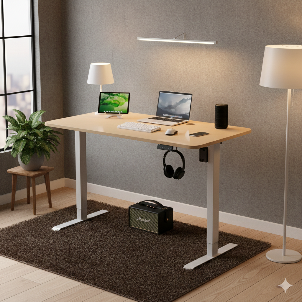 Neuarc Velocity Electric Height Adjustable Desk For Gaming and Home Office, 120 x 60 cm Table Top (Ork)
