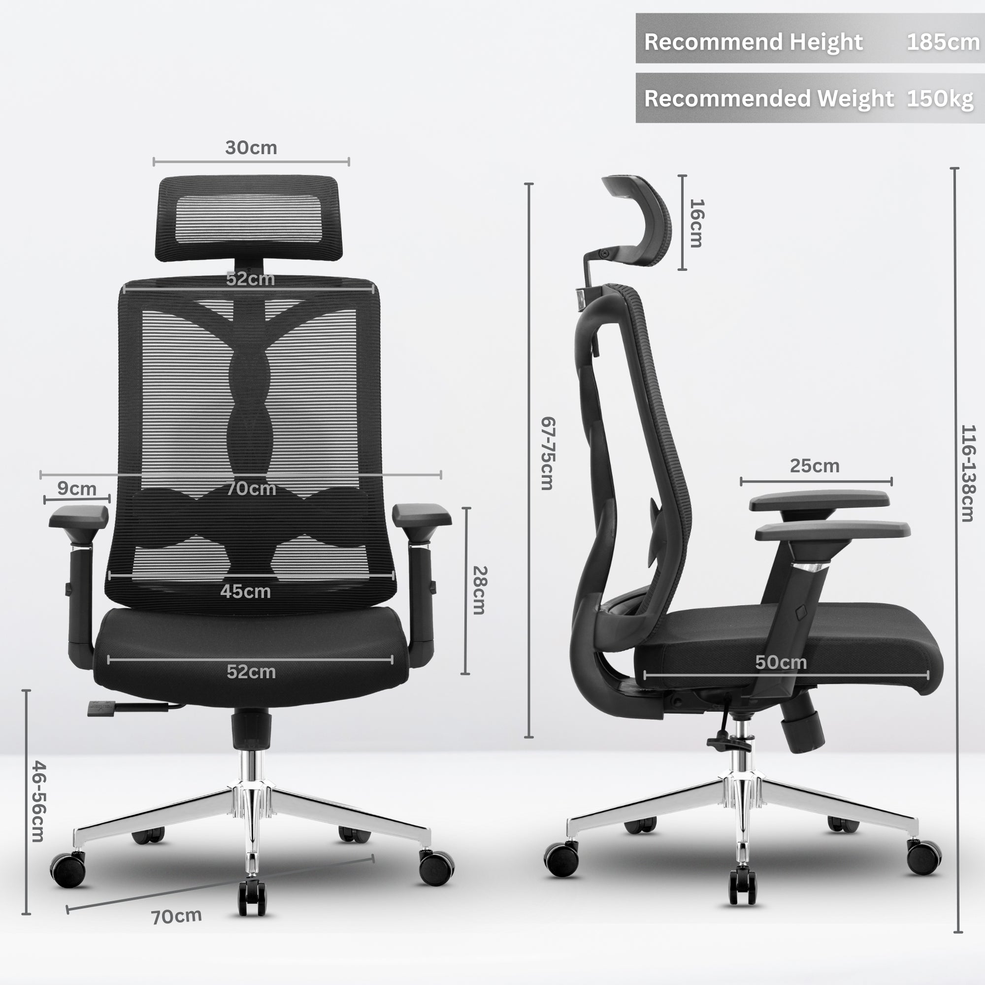 Neuarc Spinal Ergonomic Office Chair with Seat Slider