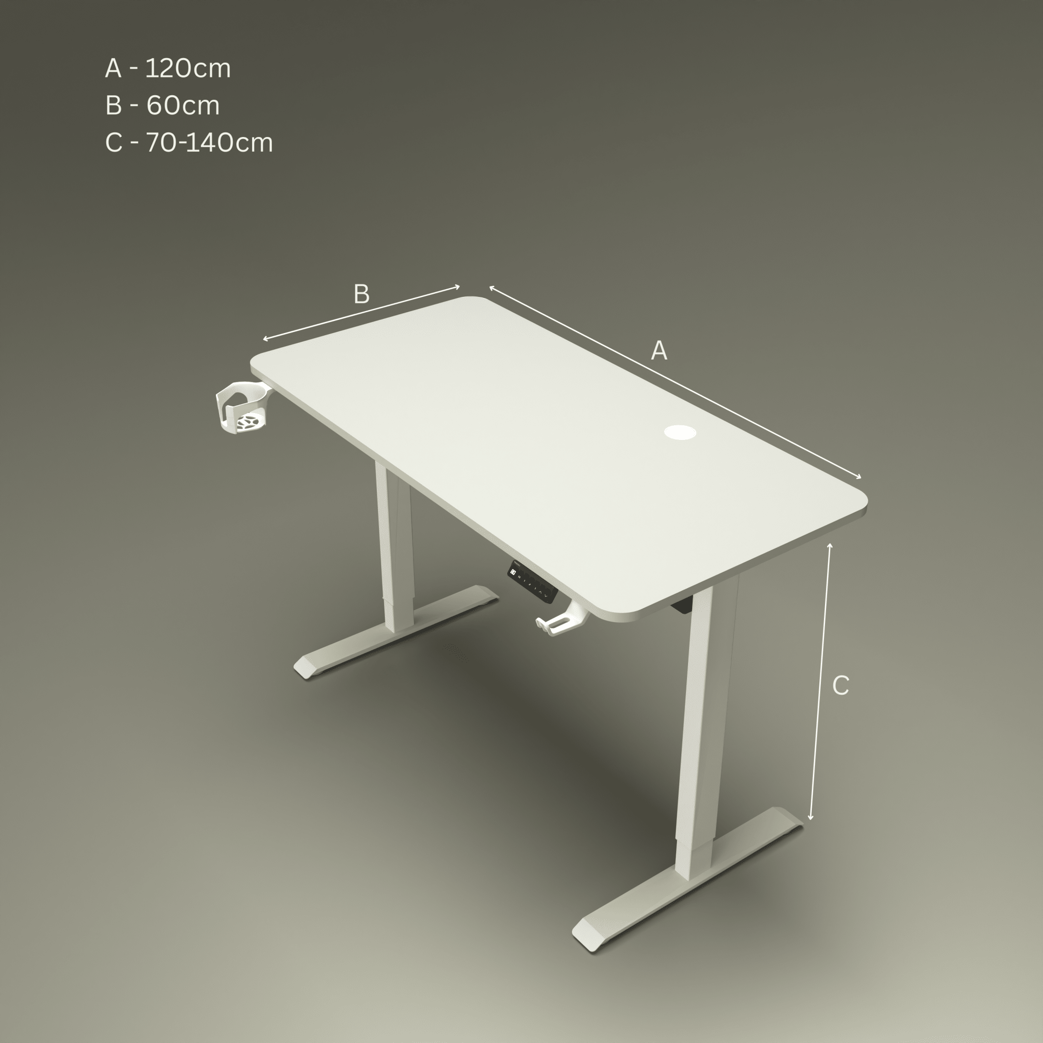 Neuarc Velocity Electric Height Adjustable Desk For Gaming and Home Office, 120 x 60 cm Table Top - NEUARC
