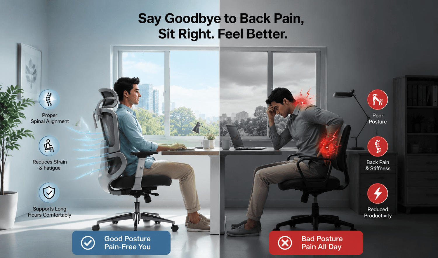 Best Ergonomic Chair for Back Pain in India (2026): Expert Buying Guide & Real Solutions - NEUARC