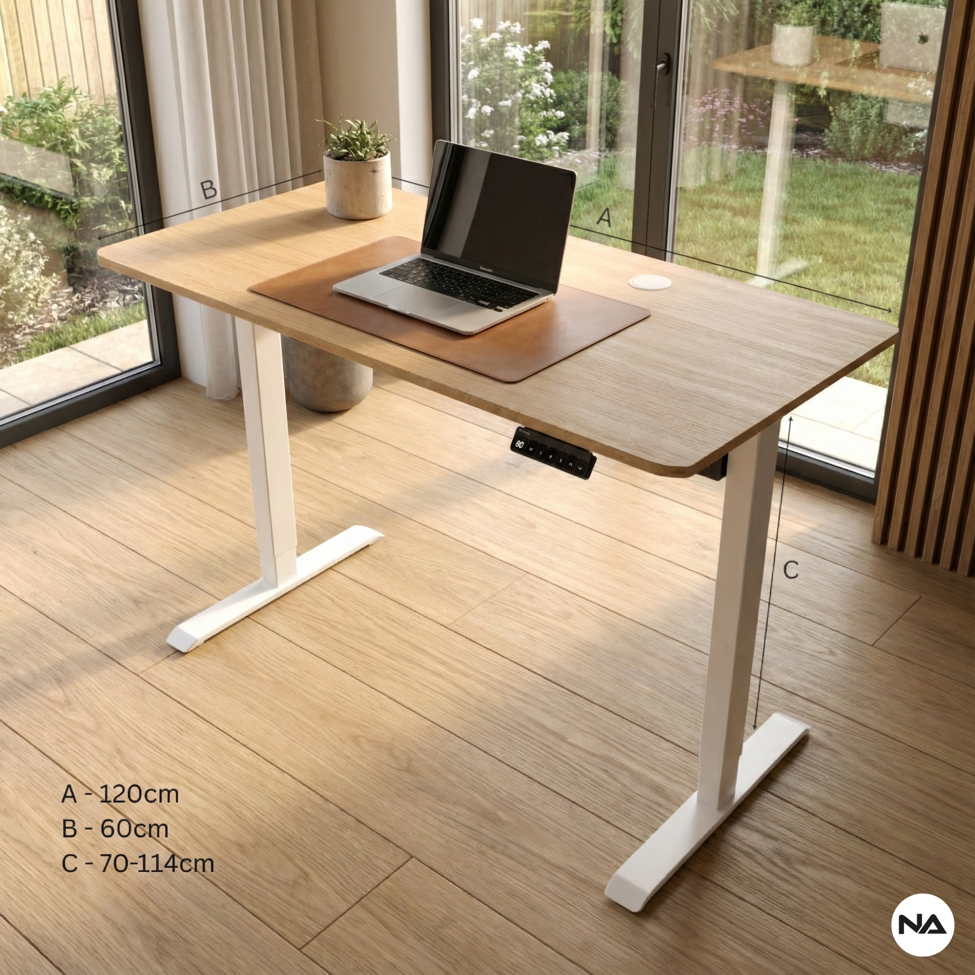 Neuarc Velocity Electric Height Adjustable Desk For Gaming and Home Office, 120 x 60 cm Table Top (Ork)