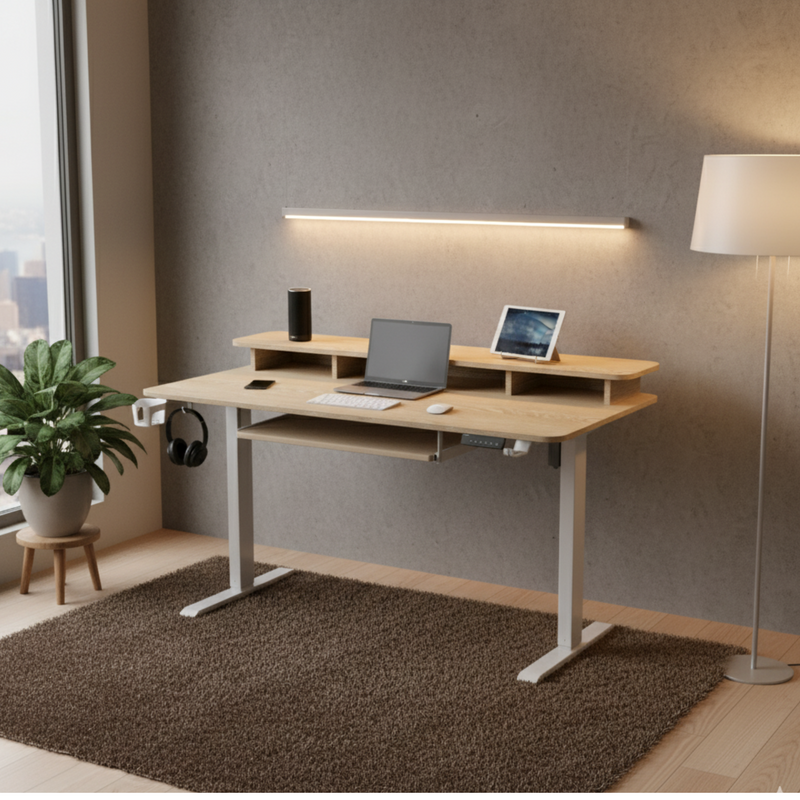 Neuarc Titan Electric Height Adjustable Desk For Gaming and Home Office, 140 x 60 cm Table Top (Ork)