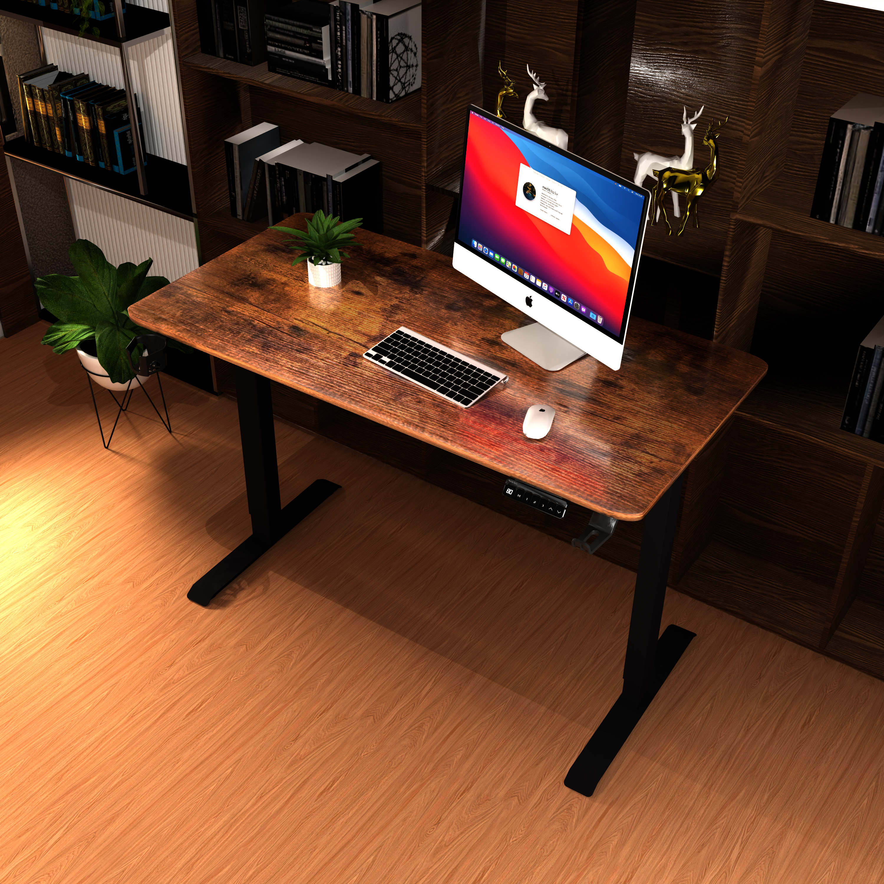 Neuarc Momentum Electric Height Adjustable Desk For Gaming and Home Office, 120 x 60 cm Table Top with Monitor Riser