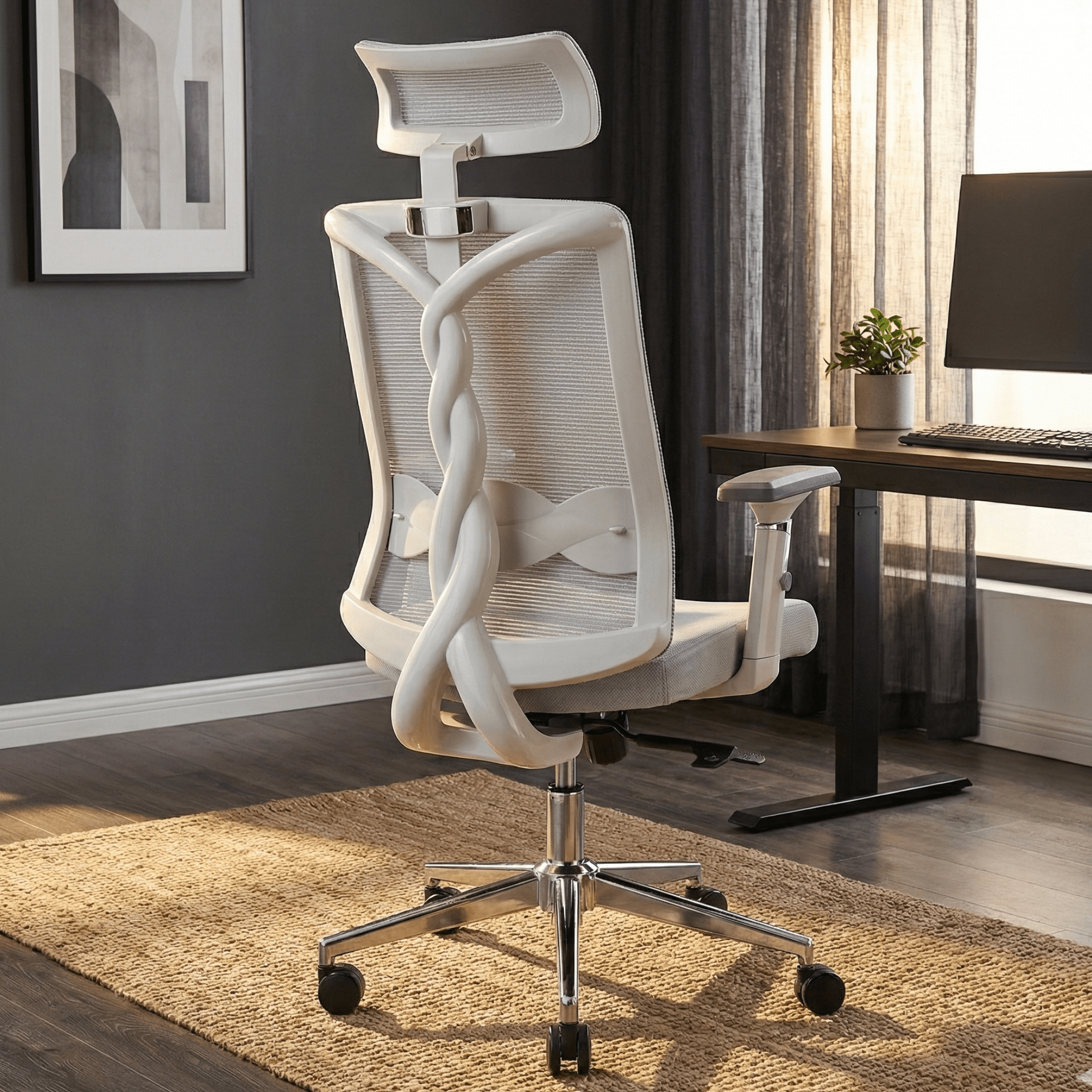 Neuarc Spinal Ergonomic Office Chair with 3D Armrests with Seat Slider (Grey) - NEUARC