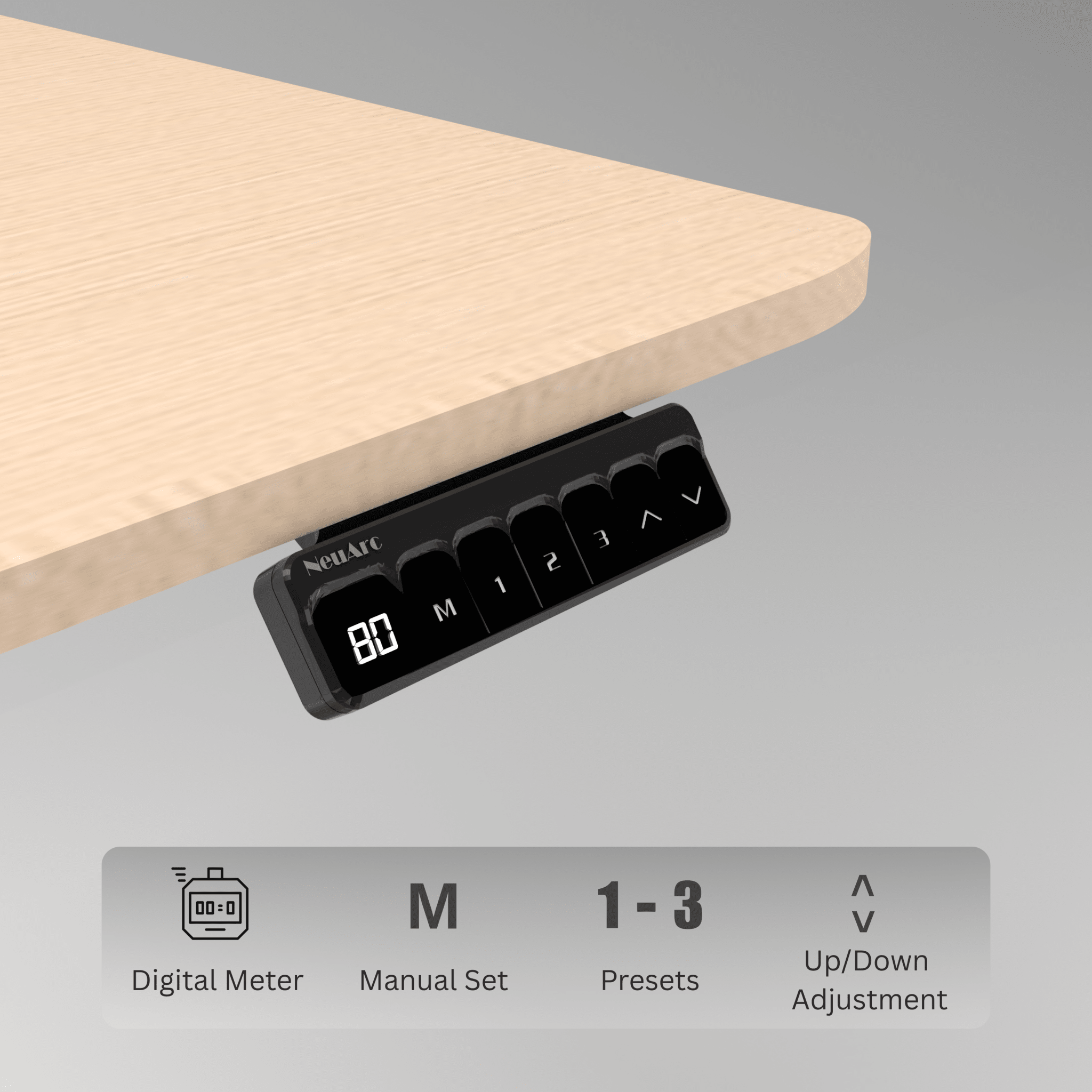 Neuarc Velocity Electric Height Adjustable Desk For Gaming and Home Office, 120 x 60 cm Table Top - NEUARC