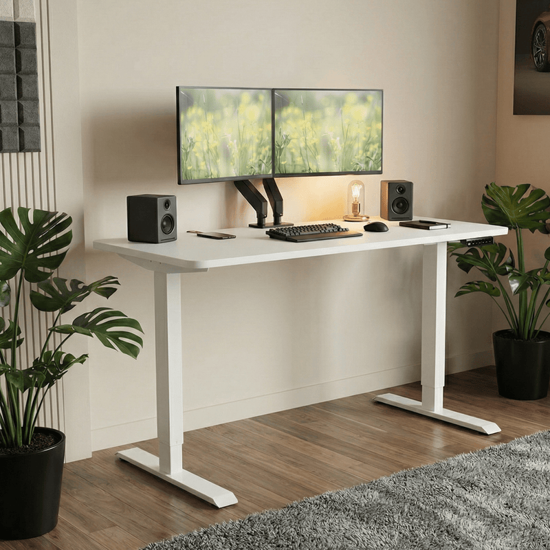 Neuarc Velocity Electric Height Adjustable Desk For Gaming and Home Office, 120 x 60 cm Table Top (White)